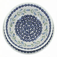 Polish Pottery Overhead Shot Tulip Berry Bowl With Plate
