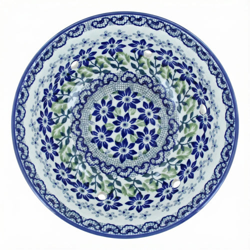 Polish Pottery Overhead Shot Hallsey Berry Bowl with Plate