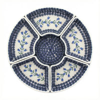 Polish Pottery Overhead Shot Tulip Tray with 4 Plates