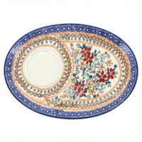 Polish Pottery Overhead Shot Red Daisy Breakfast Plate