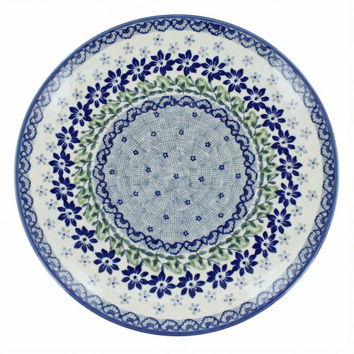 Polish Pottery Overhead Shot Hallsey Pedestal Cake Plate