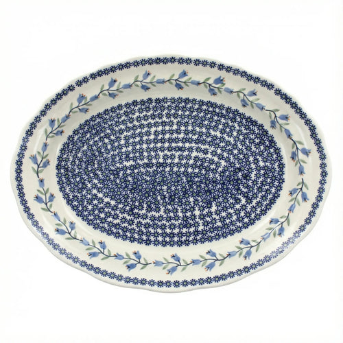 Polish Pottery Overhead Shot Tulip Large Oval Serving Platter
