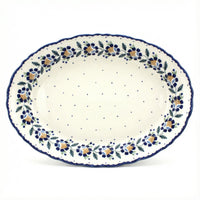 Polish Pottery Overhead Shot Sunflower Large Oval Serving Platter