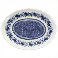 Polish Pottery Overhead Shot Elizabeth Large Oval Serving Platter