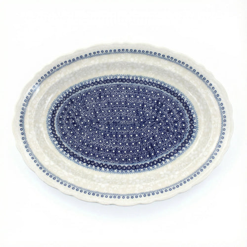 Polish Pottery Overhead Shot Victoria Large Oval Serving Platter