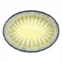 Polish Pottery Overhead Shot Sunshine Grotto Large Oval Serving Platter