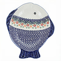 Polish Pottery Overhead Shot Garden Bouquet Large Fish Platter