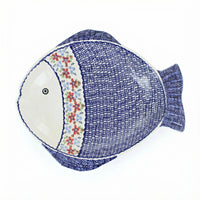 Polish Pottery Overhead Shot Red Poppy Large Fish Platter