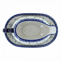 Polish Pottery Overhead Shot Summer Vine Gravy Boat & Plate