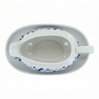 Polish Pottery Overhead Shot Christiana Gravy Boat & Plate