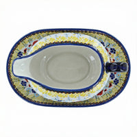 Polish Pottery Overhead Shot Prairie Garden Gravy Boat & Plate