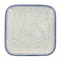 Polish Pottery Overhead Shot Small Dots Square Lunch Plate