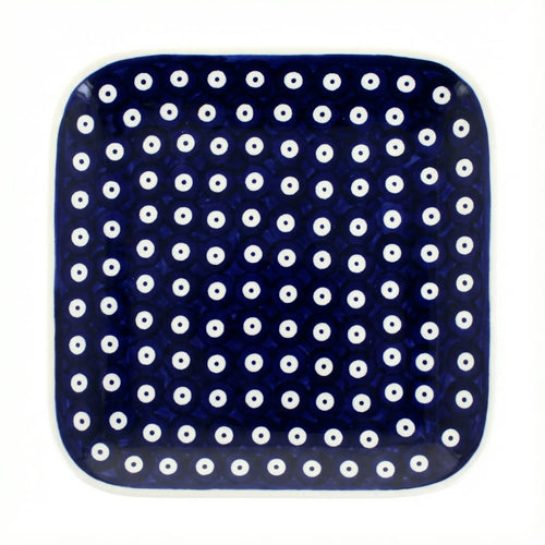 Polish Pottery Overhead Shot Dots Square Lunch Plate