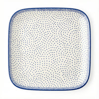 Polish Pottery Overhead Shot Small Dots Large Square Plate