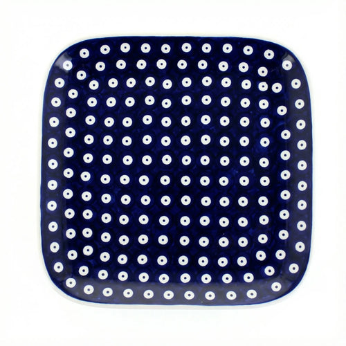 Polish Pottery Overhead Shot Dots Large Square Plate