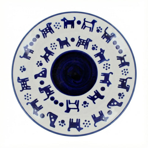 Polish Pottery Overhead Shot Puppy Paws Lunch Plate