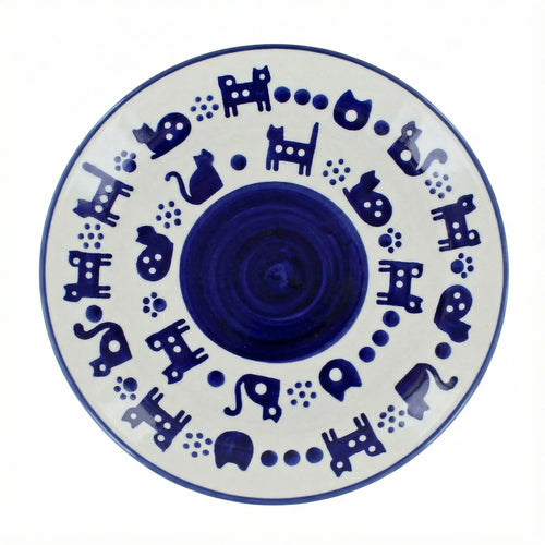 Polish Pottery Overhead Shot Kitty Paws Lunch Plate