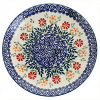 Polish Pottery Overhead Shot Garden Bouquet Lunch Plate