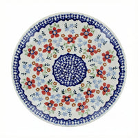 Polish Pottery Overhead Shot Red Poppy Lunch Plate
