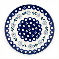 Polish Pottery Overhead Shot Blue Violet Lunch Plate