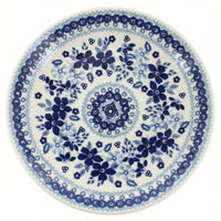 Polish Pottery Overhead Shot Vintage Blue Daisy Lunch Plate