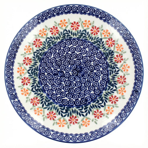 Polish Pottery Overhead Shot Garden Bouquet Large Dinner Plate