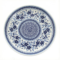 Polish Pottery Overhead Shot Vintage Blue Daisy Large Dinner Plate