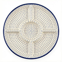 Polish Pottery Overhead Shot Small Dots Chip & Dip Plate