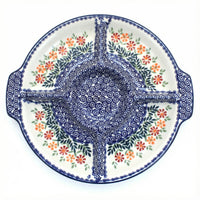 Polish Pottery Overhead Shot Garden Bouquet Chip & Dip Plate