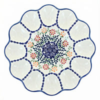 Polish Pottery Overhead Shot Garden Bouquet Egg Plate