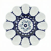 Polish Pottery Overhead Shot Blue Violet Egg Plate