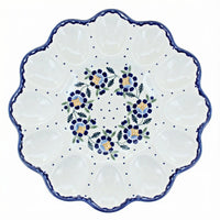 Polish Pottery Overhead Shot Sunflower Egg Plate