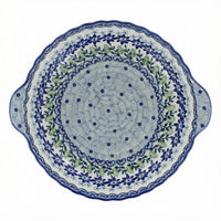 Polish Pottery Overhead Shot Hallsey Pie Plate with Handles