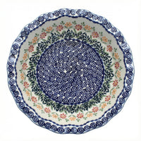 Polish Pottery Overhead Shot Garden Bouquet Pie Plate