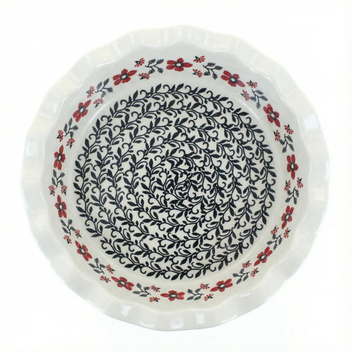 Polish Pottery Overhead Shot Scarlett Ivy Pie Plate