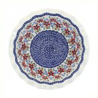 Polish Pottery Overhead Shot Red Poppy Pie Plate