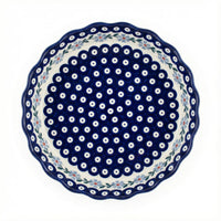 Polish Pottery Overhead Shot Blue Violet Pie Plate
