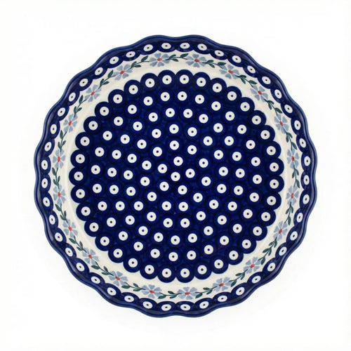 Polish Pottery Overhead Shot Blue Violet Pie Plate