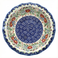 Polish Pottery Overhead Shot Jungle Bouquet Pie Plate