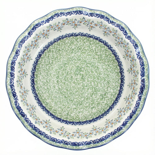Polish Pottery Overhead Shot Summer Vine Pie Plate
