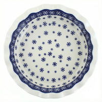 Polish Pottery Overhead Shot Snow Flurry Pie Plate