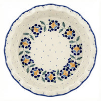 Polish Pottery Overhead Shot Sunflower Pie Plate