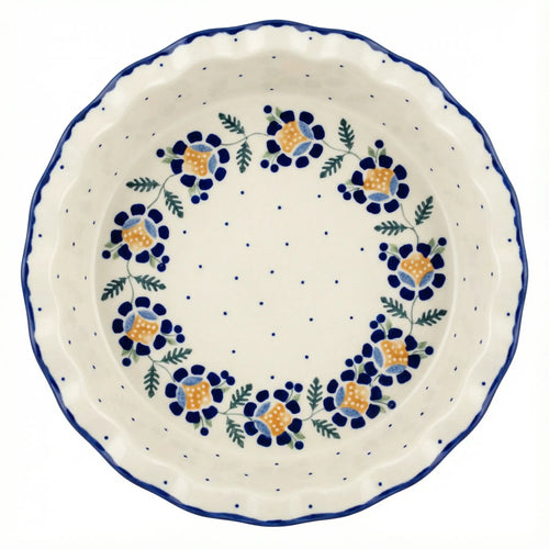 Polish Pottery Overhead Shot Sunflower Pie Plate