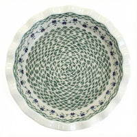 Polish Pottery Overhead Shot Sage Floral Pie Plate