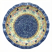 Polish Pottery Overhead Shot Blue Butterfly Pie Plate