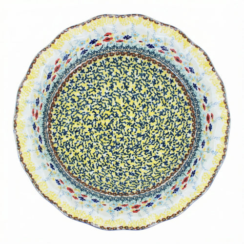 Polish Pottery Overhead Shot Prairie Garden Pie Plate
