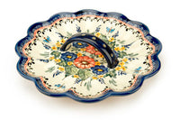 Floral Butterfly Egg Plate Polish Pottery
