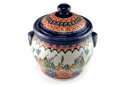 Floral Butterfly Medium Canister Polish Pottery