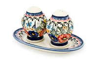 Floral Butterfly Salt & Pepper Shakers with Dish Polish Pottery