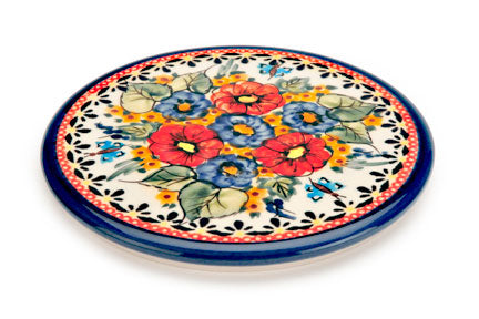 Floral Butterfly Trivet Polish Pottery